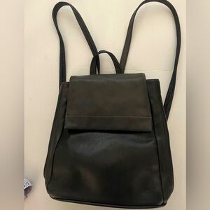 Tignanello small black leather dressy  backpack.